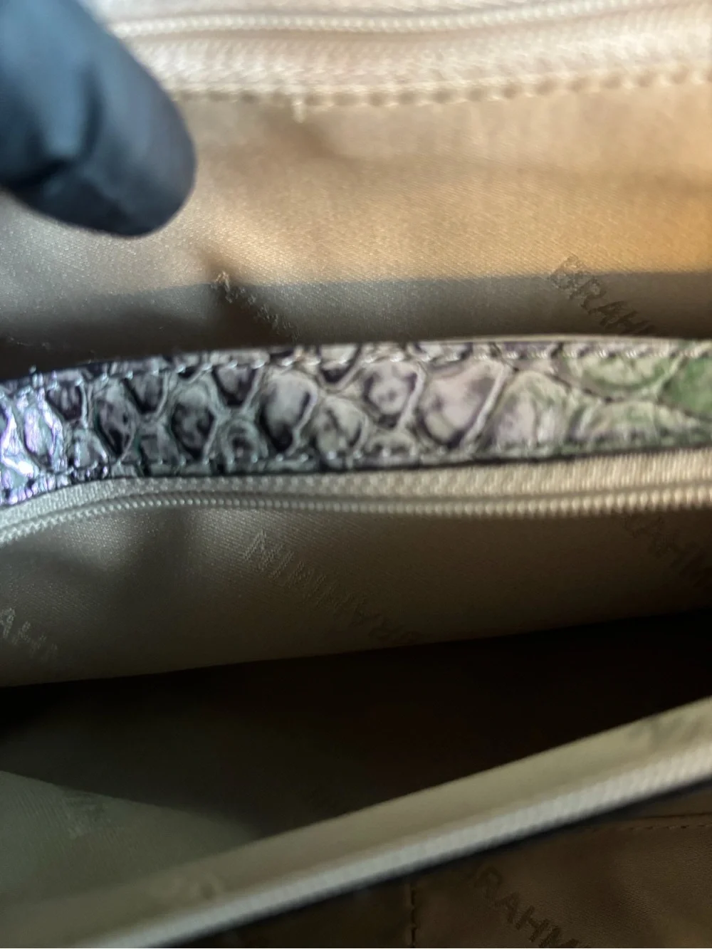 ⭐️Brahmin Metallic Silver Embossed Satchel